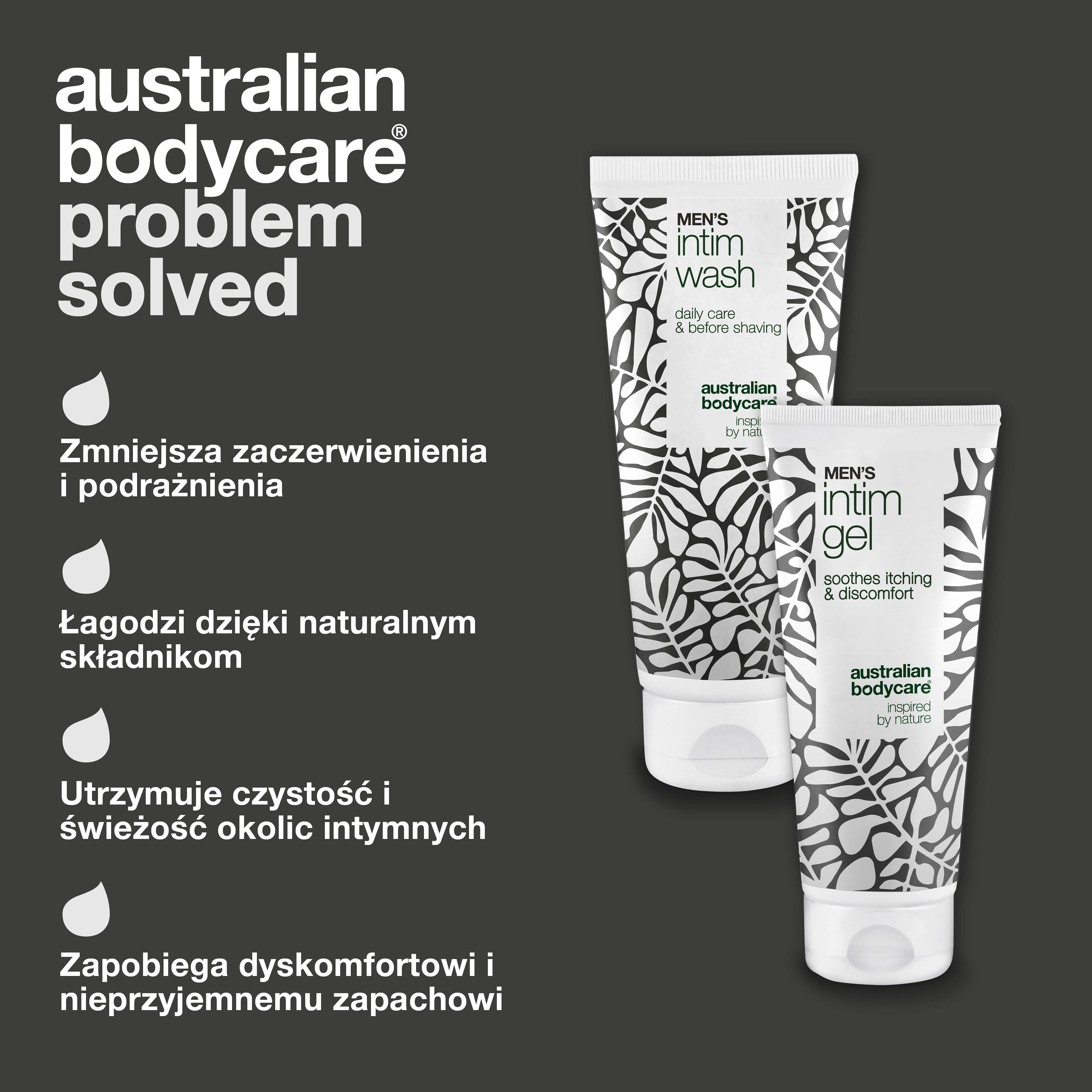 Zestaw na zaczerwieniony napletek - Delikatny żel i mycie — Łagodź zaczerwieniony i podrażniony napletek za pomocą Men's Intimate Wash i Intim Gel. Delikatna pielęgnacja intymna.