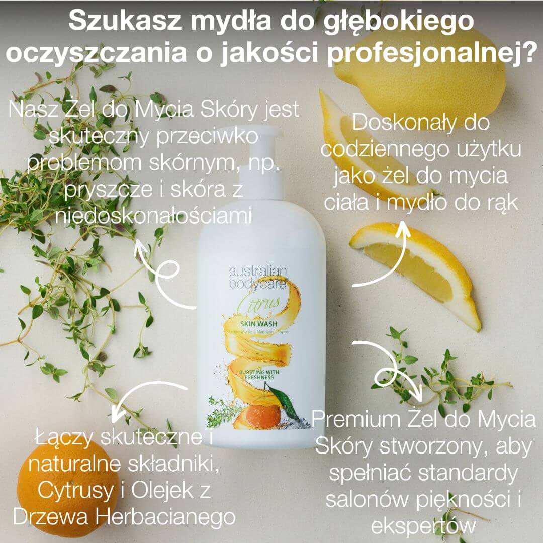 Cytrusowy Płyn do mycia ciała - Profesjonalny płyn do mycia ciała z olejkiem z drzewa herbacianego i cytrusami do codziennego stosowania