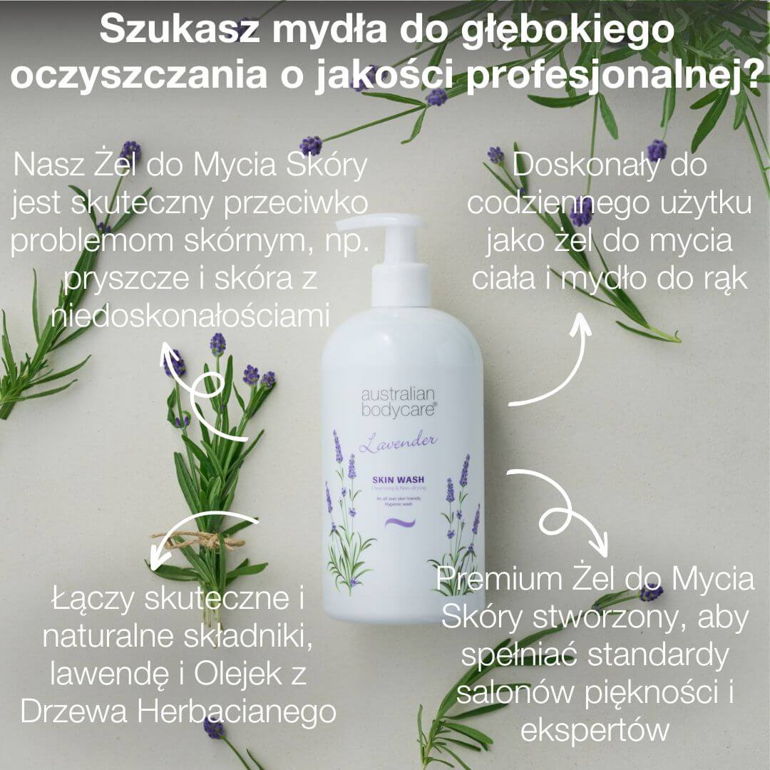 Lawendowy płyn do mycia ciała - Żel pod prysznic z olejkiem z drzewa herbacianego i lawendą do codziennego mycia ciała