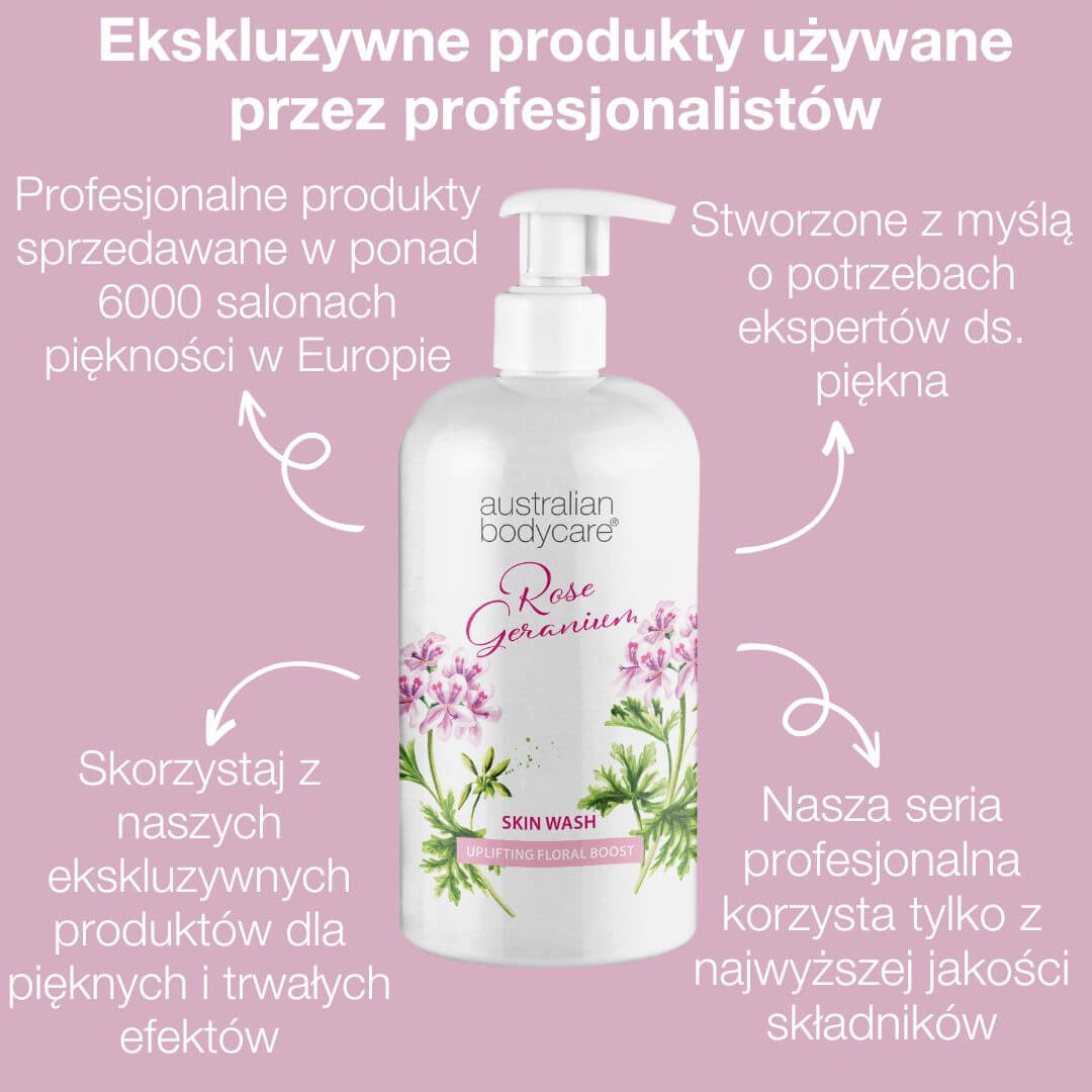 Płyn do mycia ciała z różą Australian Bodycare - Głęboko oczyszczający Płyn do mycia ciała z Tea Tree olejkiem i różą geranium