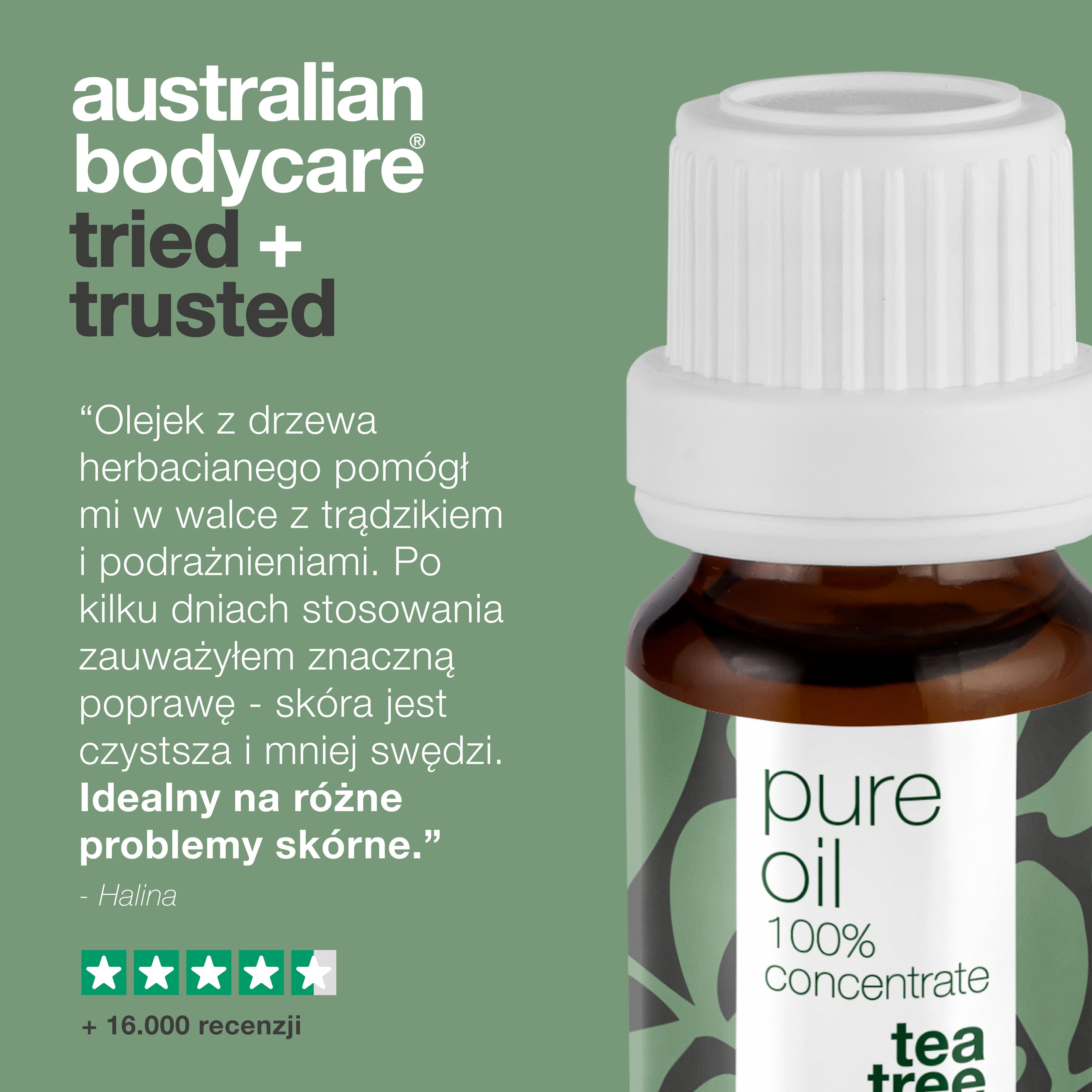 Skoncentrowany olejek z drzewa herbacianego na problemy skórne — 100% naturalny i nierozcieńczony olejek z drzewa herbacianego z Australii