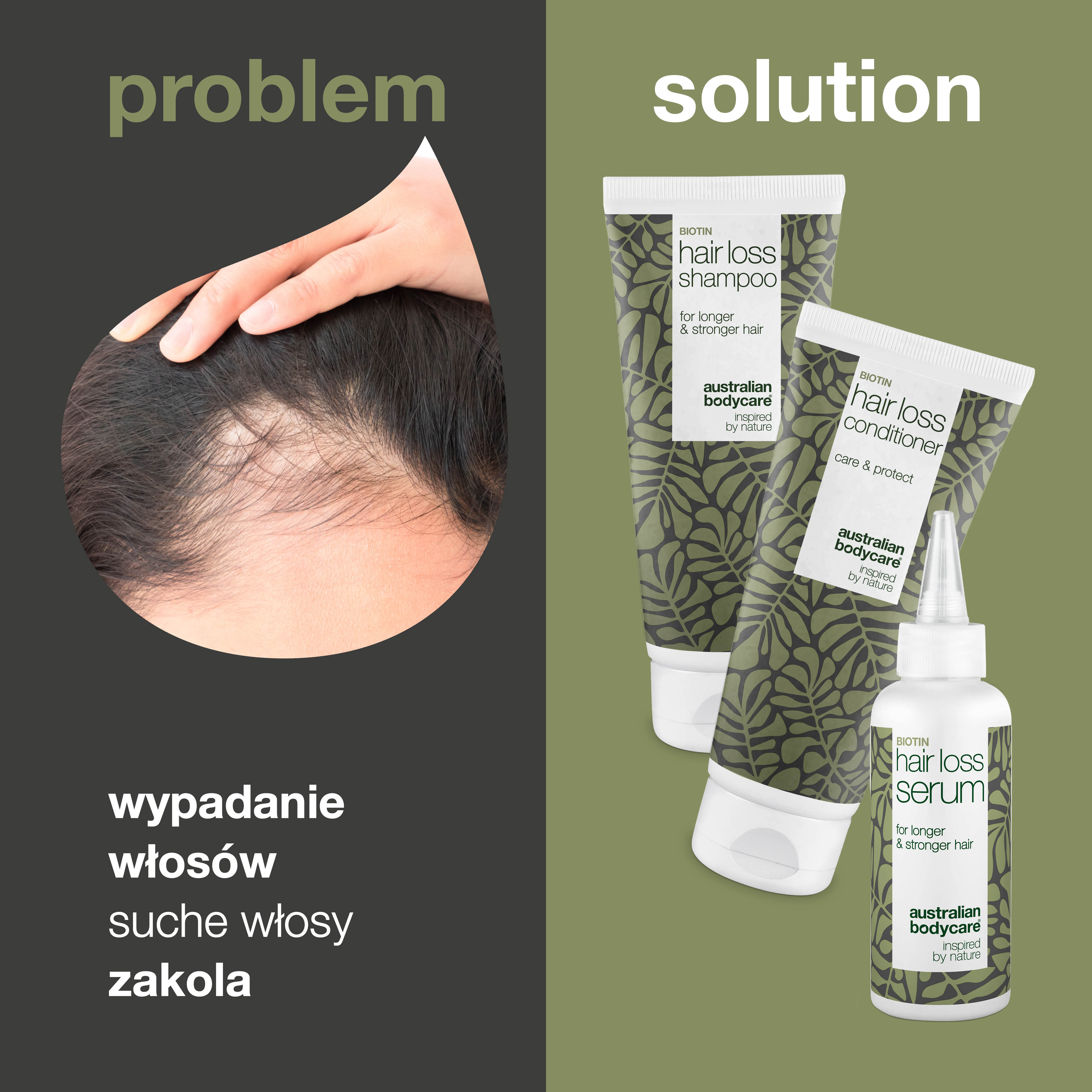 Zestaw produktów przeciw wypadaniu włosów z biotyną i Capilia Longa — 3 produkty do włosów cienkich i cienkich, wypadania, wypadania i przerzedzania się włosów