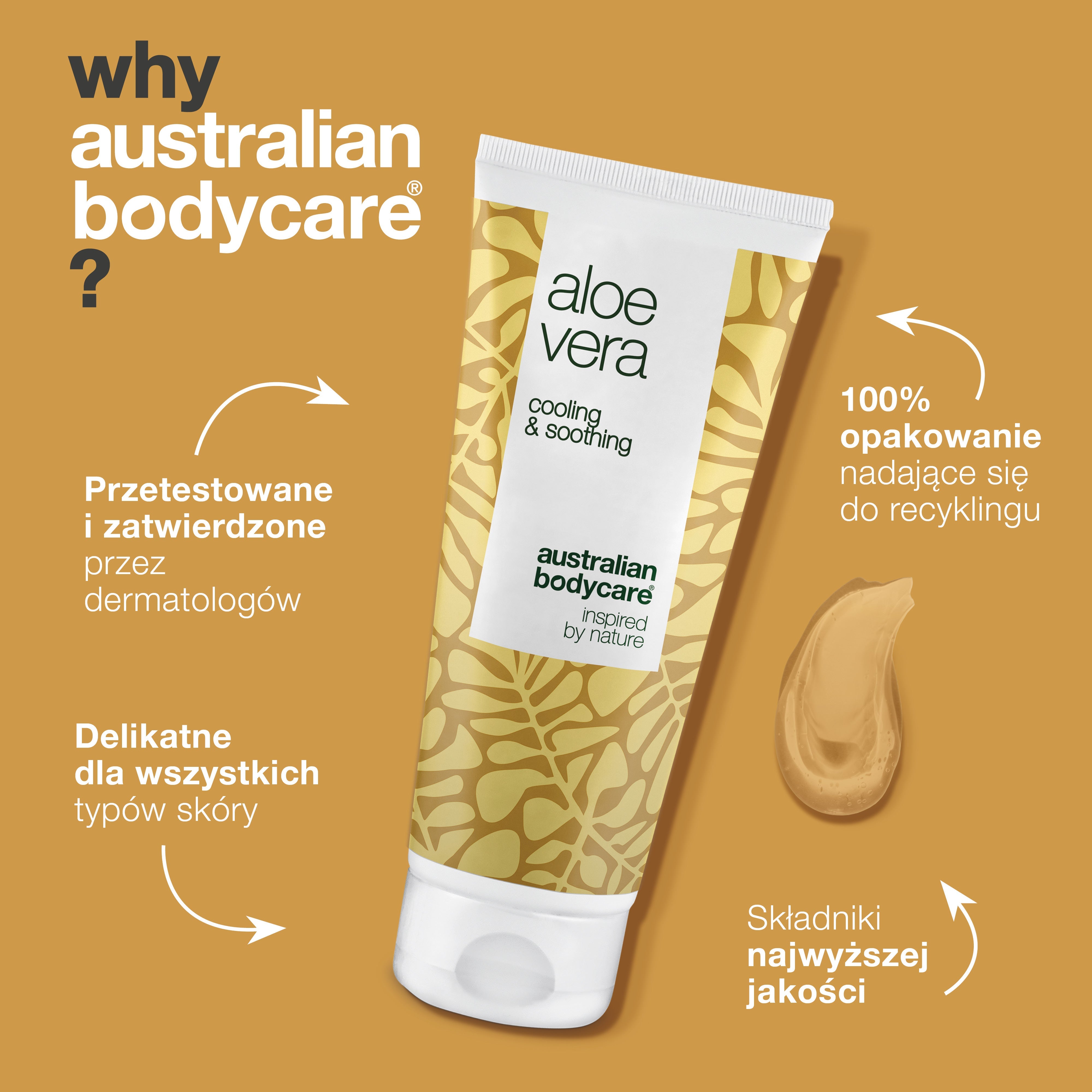 Organiczny żel Aloe Vera – Nawilżająca i odświeżająca pielęgnacja skóry – Organiczny żel Aloe Vera nawilża i odświeża suchą i eksponowaną na słońce skórę. Nietłusta, szybko wchłaniająca się formuła do codziennej pielęgnacji skóry.