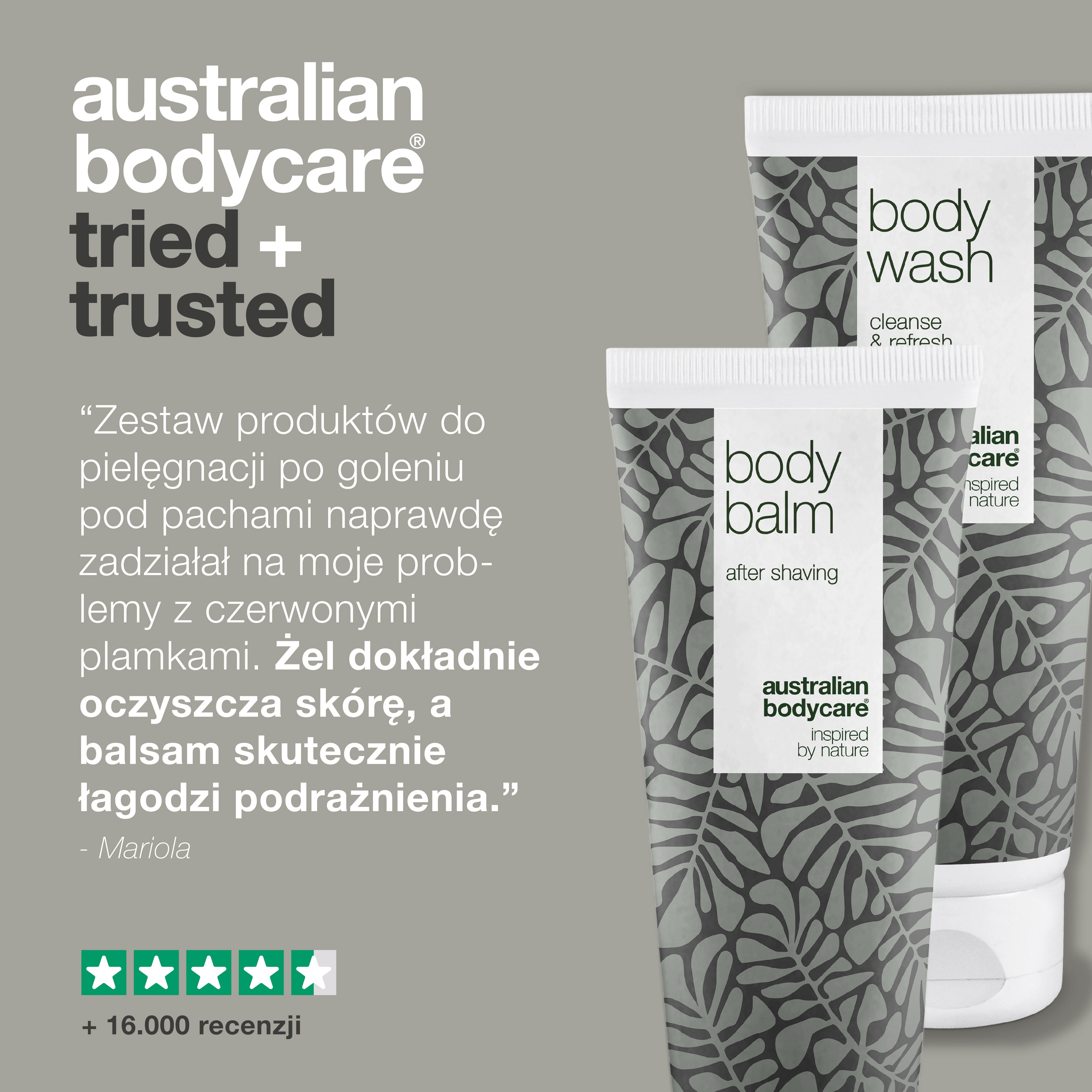Pakiet pielęgnacyjny do golenia pod pachami - 2 produkty przeciw poparzeniom brzytwą pod pachami po depilacji