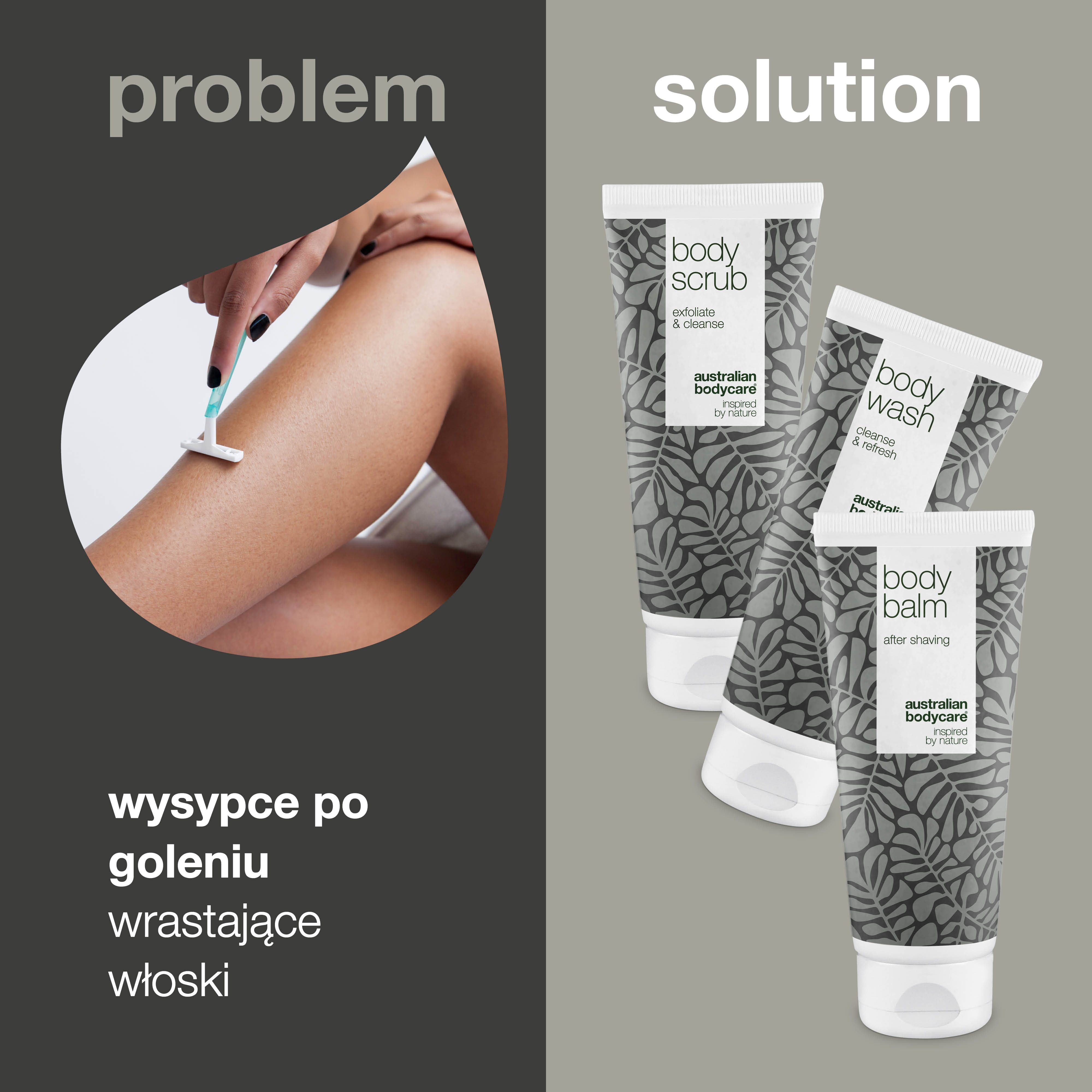 Zestaw do golenia nóg — 3 produkty zapobiegające zaczerwienieniom spowodowanym goleniem i depilacją