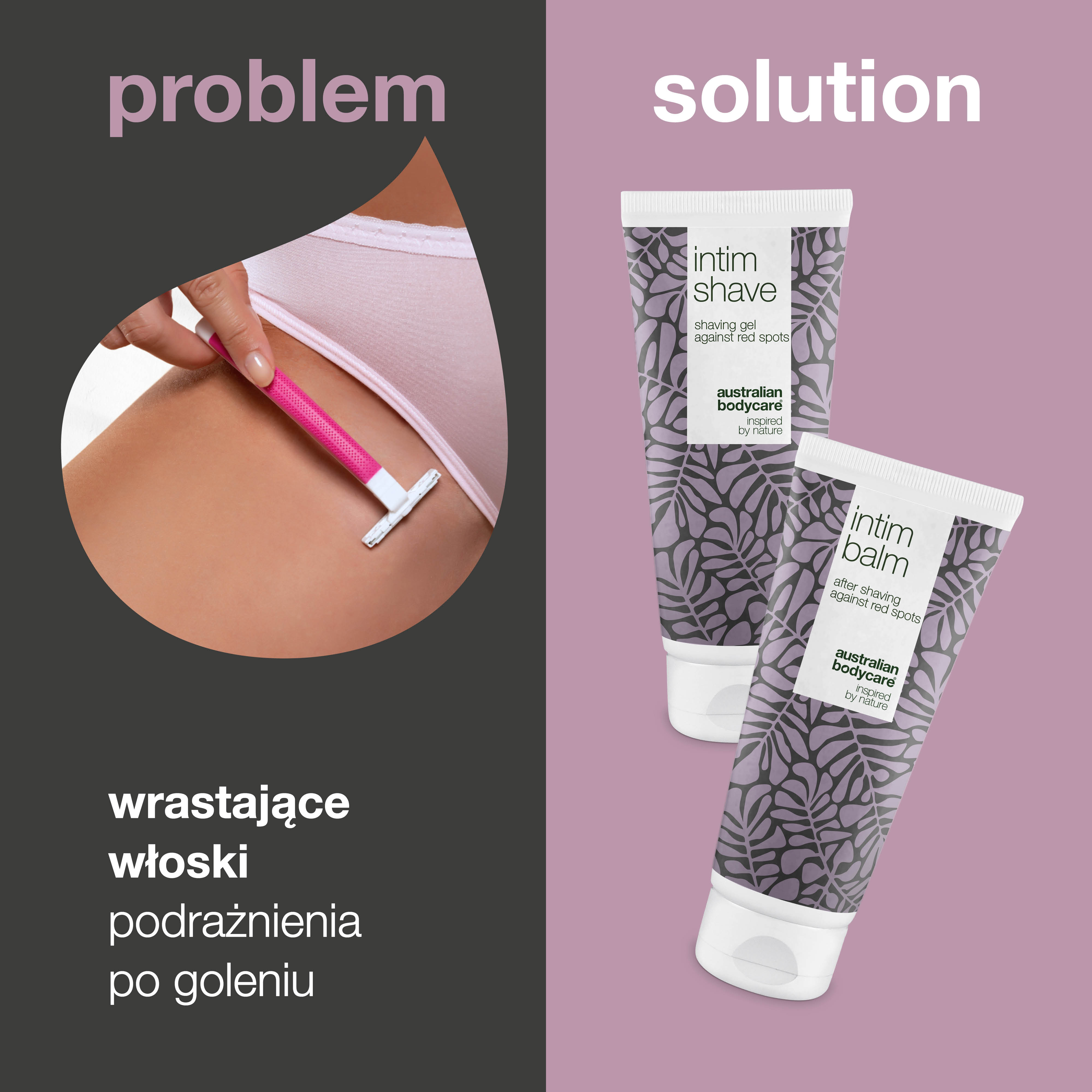 Zestaw do golenia intymnego XL: duży żel do golenia intymnego i balsam po goleniu na wrastające włoski