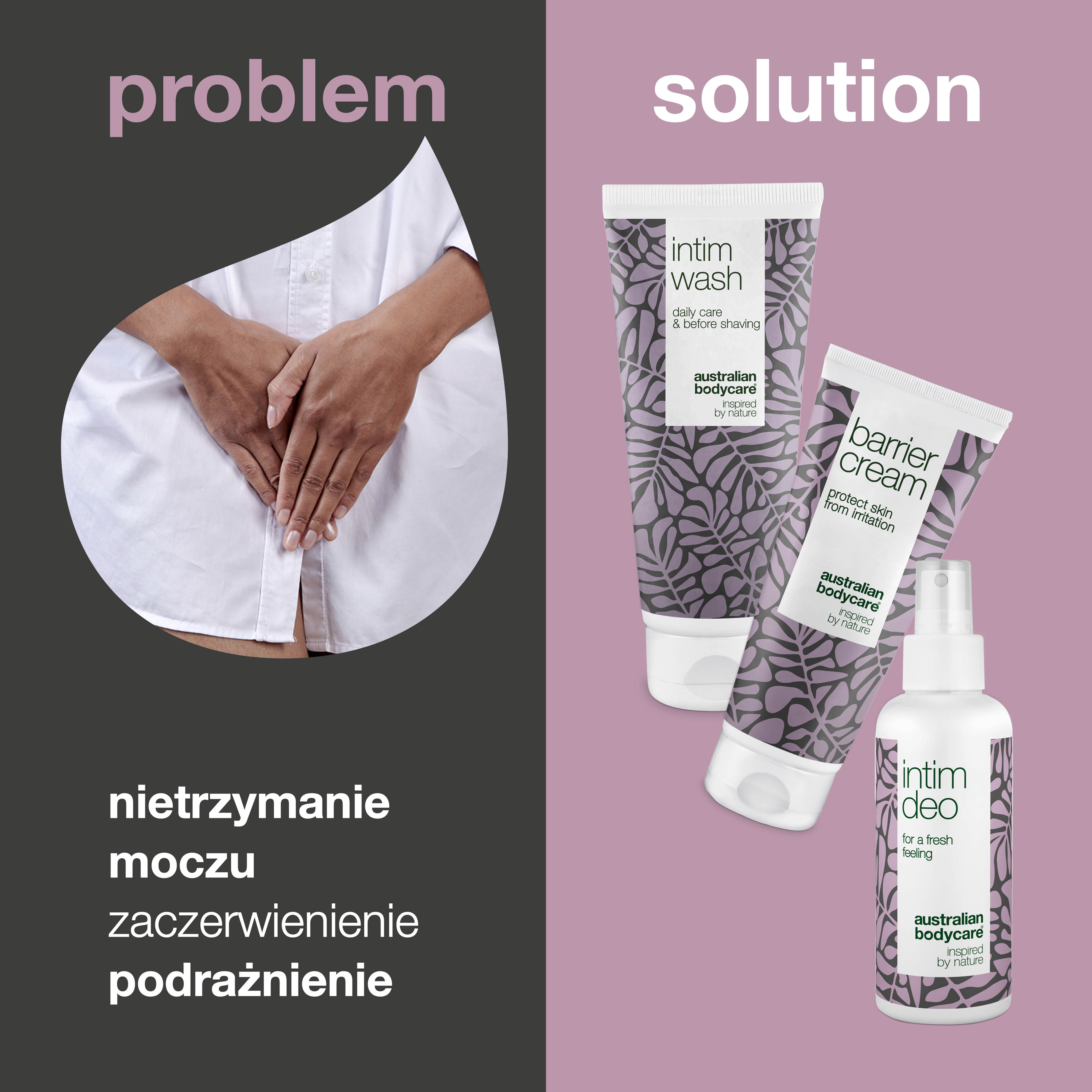 Daily Incontinence Odor Care Kit — 3 produkty minimalizujące nieprzyjemne zapachy intymne związane z nietrzymaniem moczu