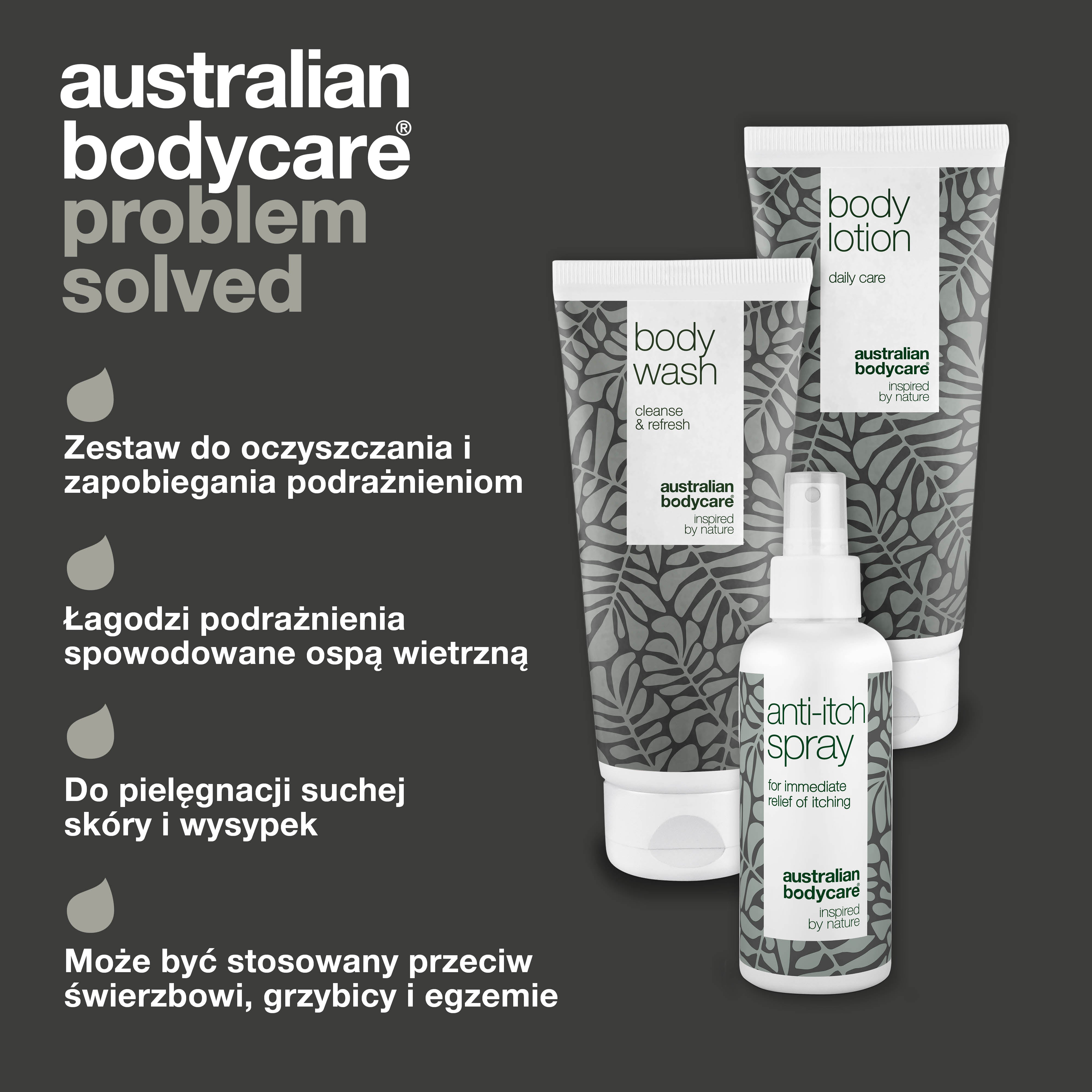 3-pak produktów na swędzącą skórę całego ciała — Produkty łagodzące podrażnioną skórę