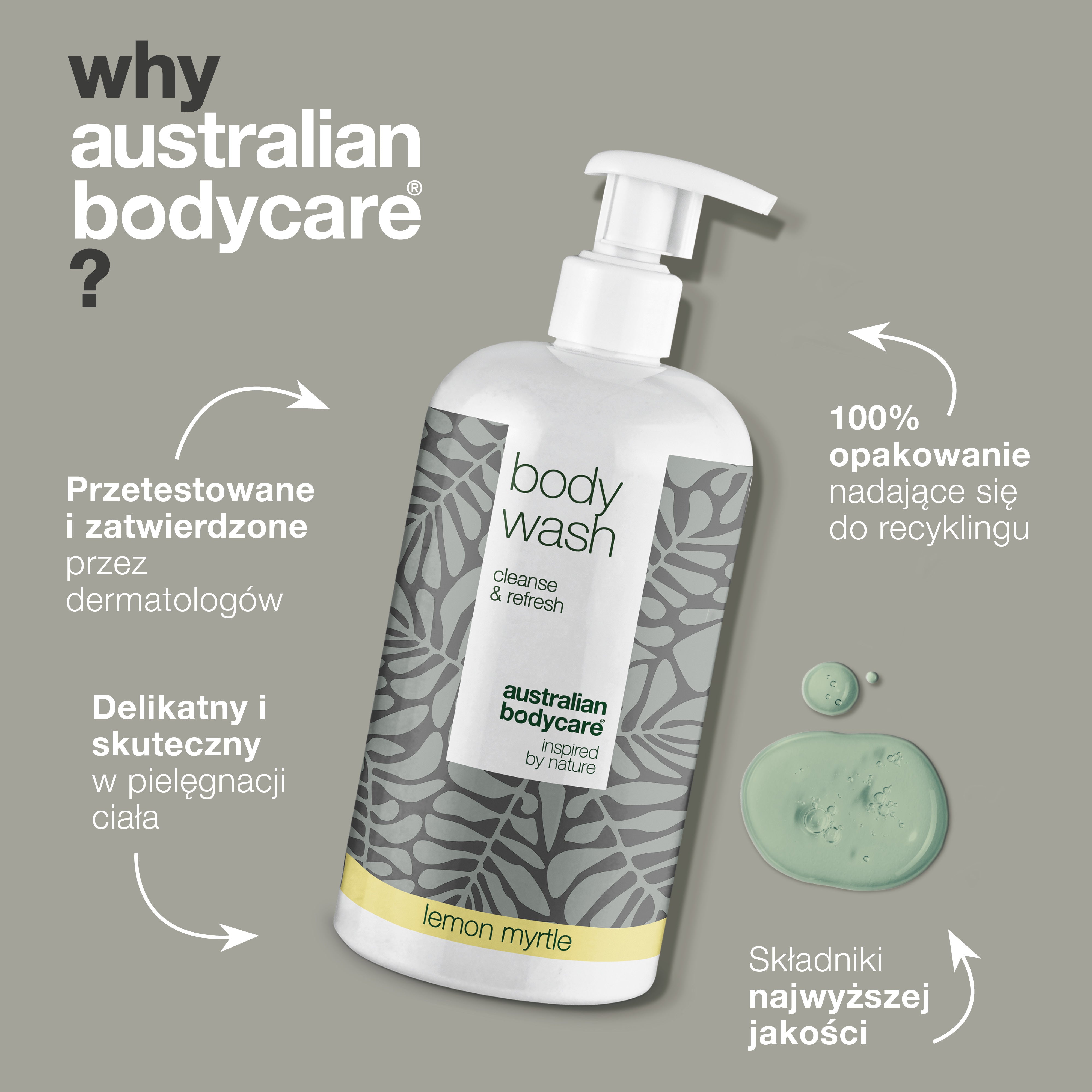 4 w cenie 3 Tea Tree Body Wash 500 ml Lemon Myrtle - specjalna oferta — Pakiet 4 Body Wash (500ml): Tea Tree Oil Lemon Myrtle