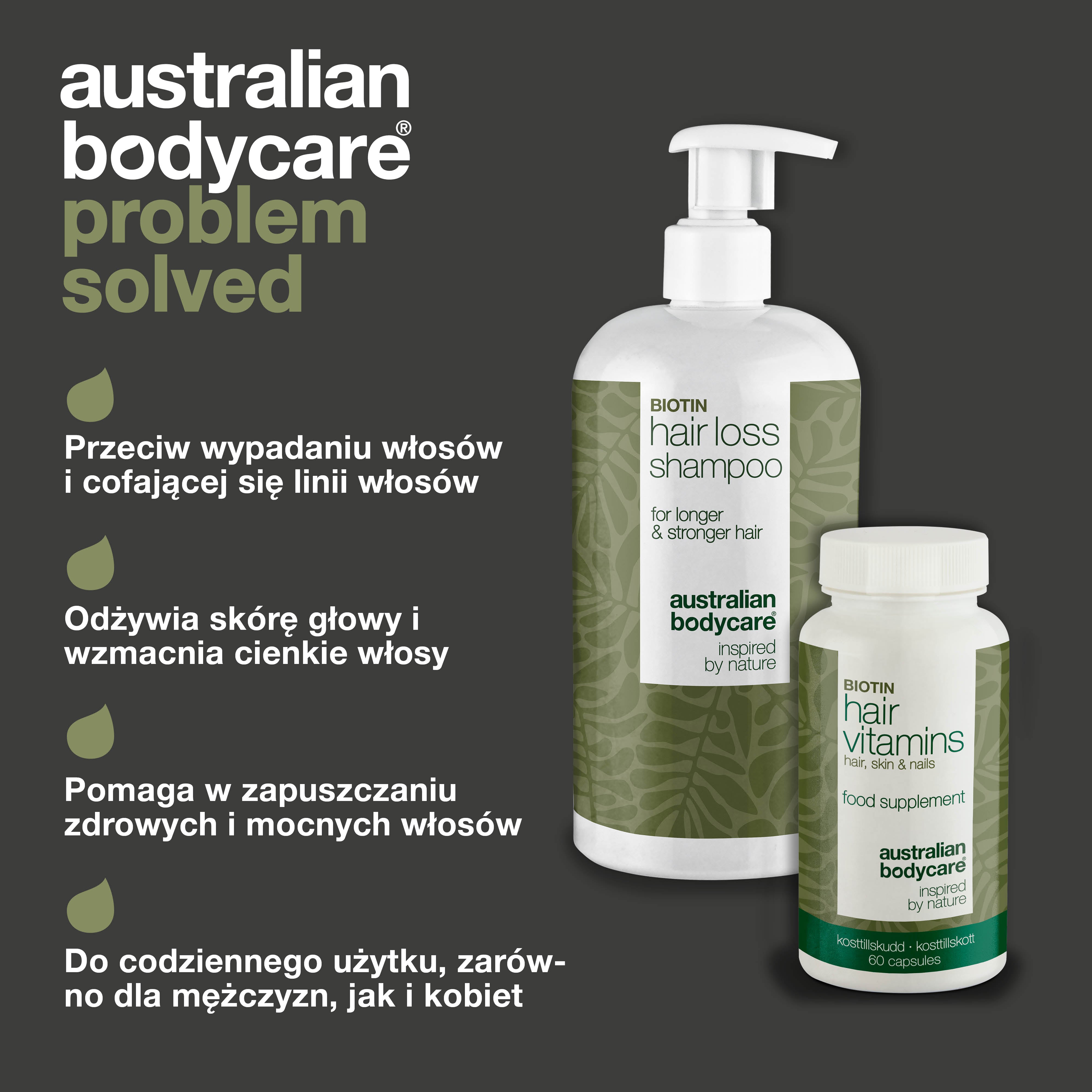 Szampon przeciw wypadaniu włosów i witaminy wspierające wzrost włosów — Produkty wzmacniające cienkie i zniszczone włosy