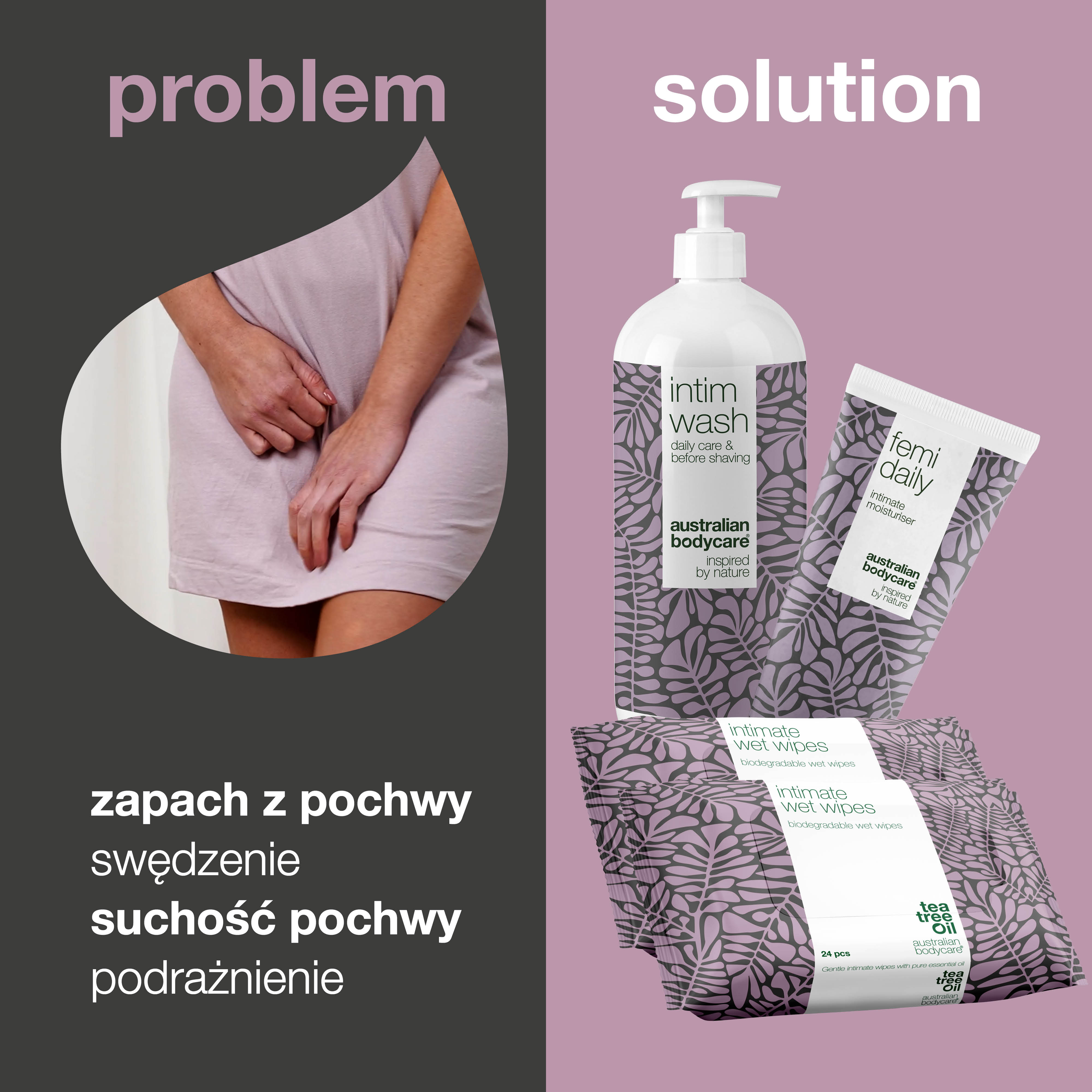 Zestaw do higieny intymnej XL — produkty intymne na swędzenie, pieczenie, suchość i podrażnienie pochwy