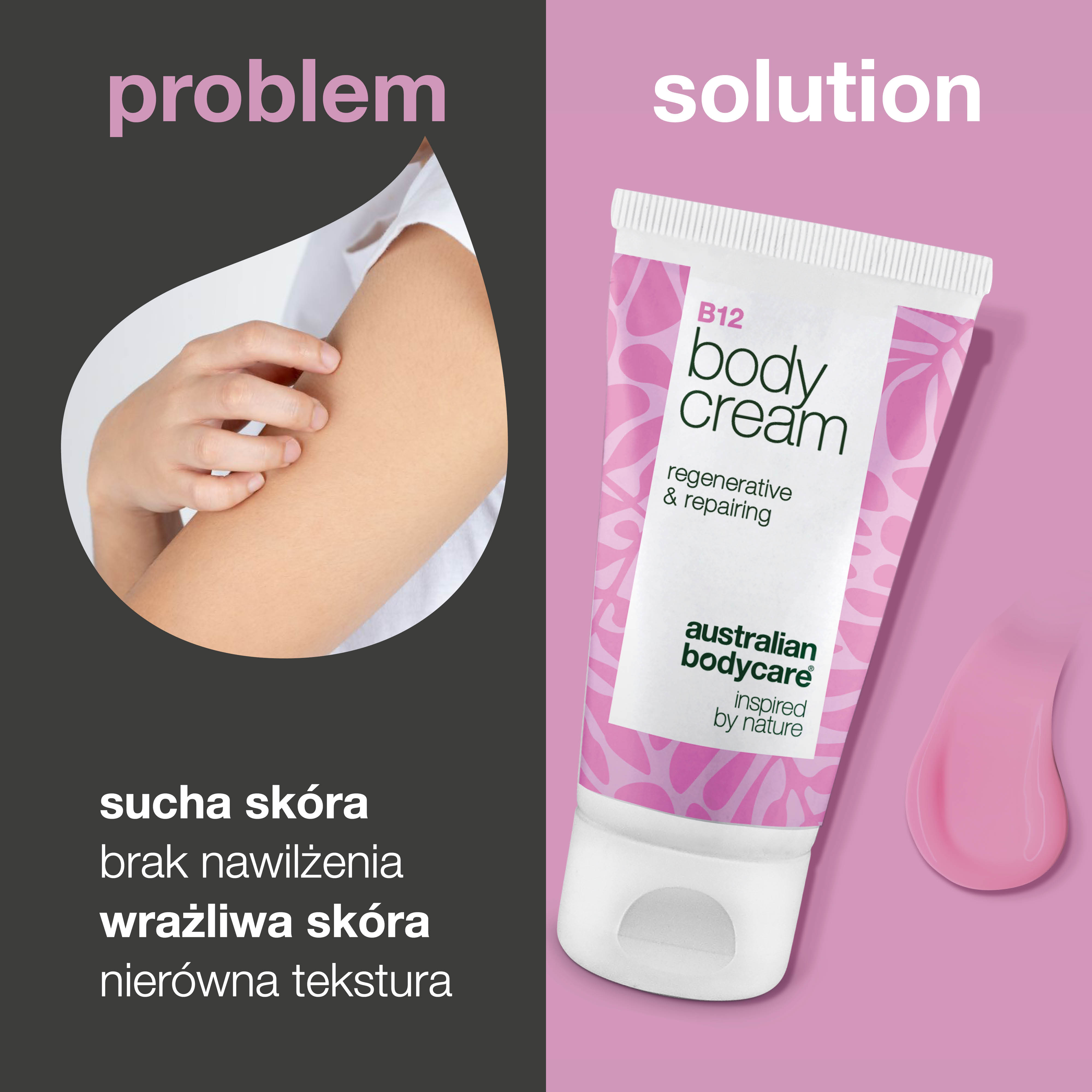 B12 Krem do ciała – Regenerująca witamina B12 Krem – B12 Nawilżający krem ​​do ciała dla miękkiej i zrównoważonej skóry. Nadaje się do każdego rodzaju skóry.