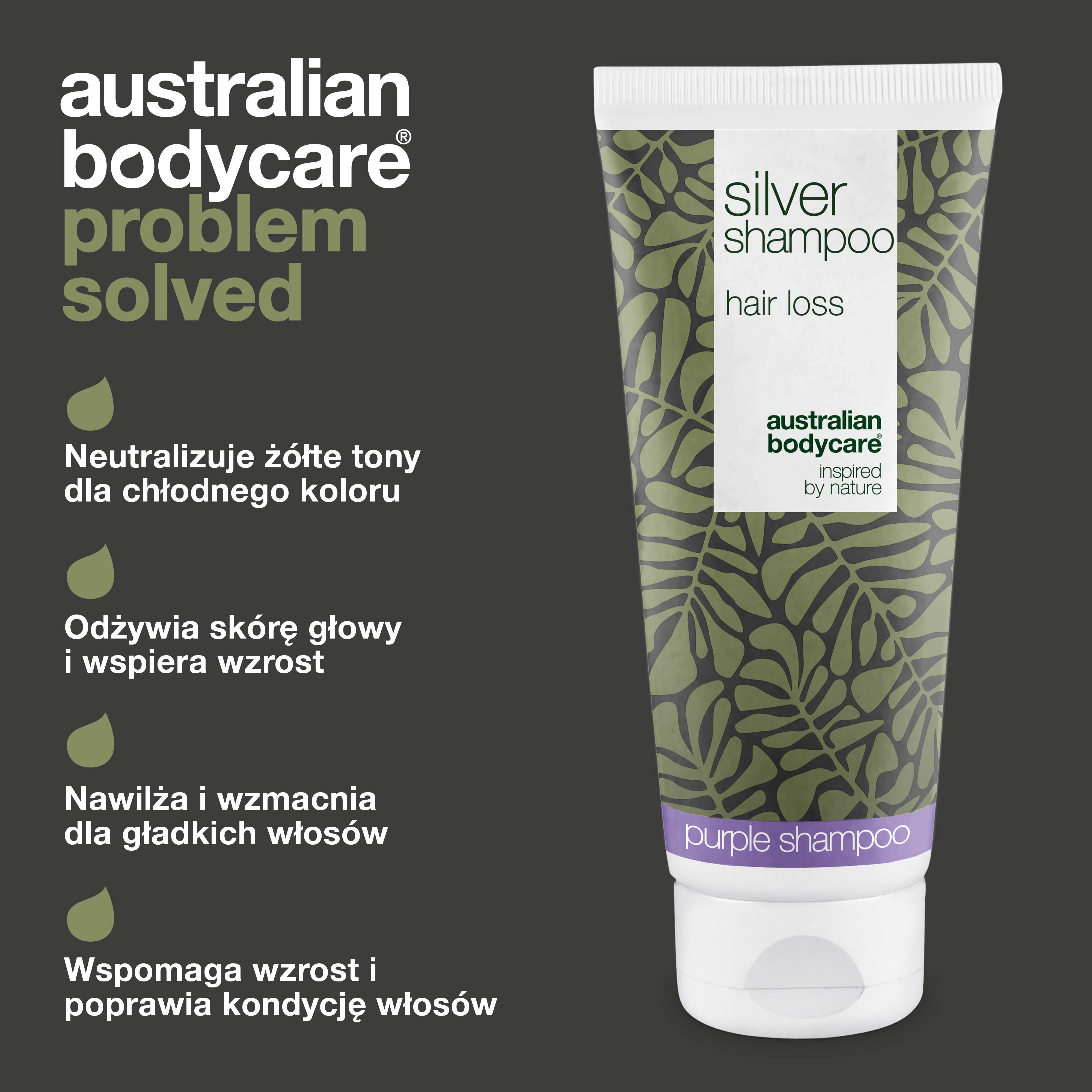 Srebrny szampon – wspomaga wzrost i ożywia kolor – Neutralizuje żółte odcienie za pomocą srebrnego szamponu. Odżywia włosy i wspiera żywy blond lub szary kolor.