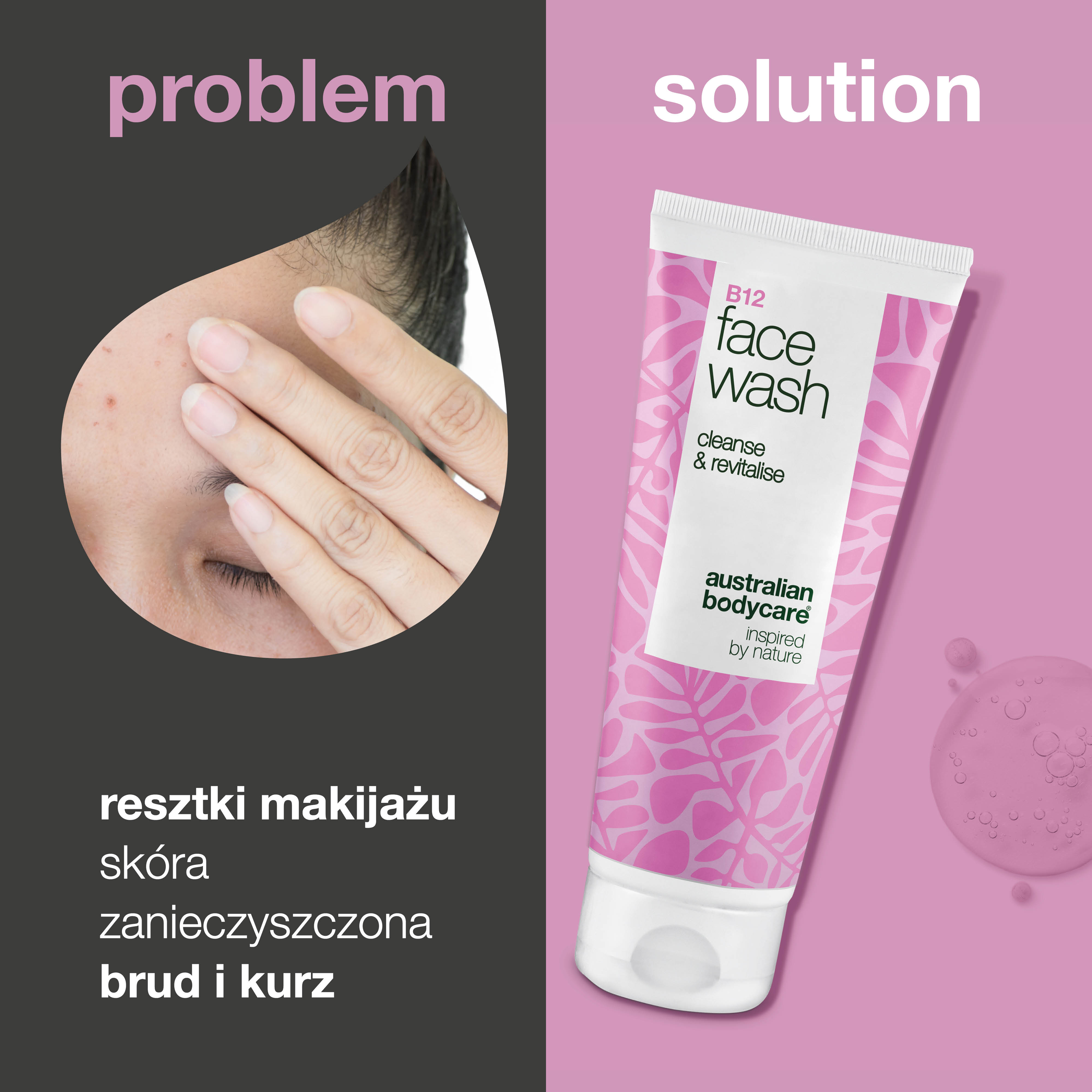 B12 Face Wash - Codzienny Oczyszczacz do Brudu i Zanieczyszczeń - Skuteczny płyn do mycia twarzy B12, który usuwa makijaż i zanieczyszczenia. Uzyskaj czystą, naturalnie promienną i zadbaną skórę.