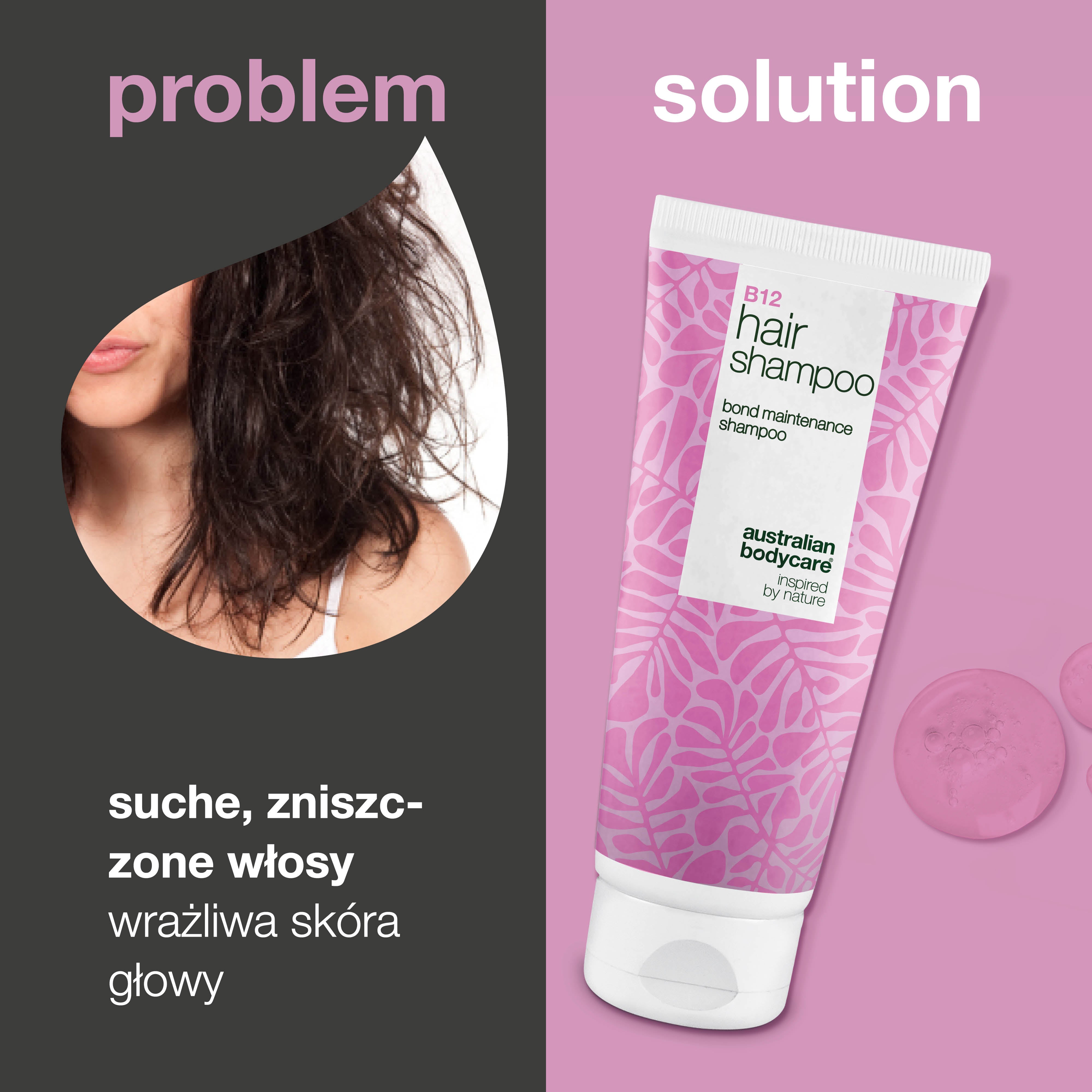 Szampon z witaminą B12 odbudowuje i wzmacnia zniszczone włosy dzięki efektowi bond, który regeneruje włókna.