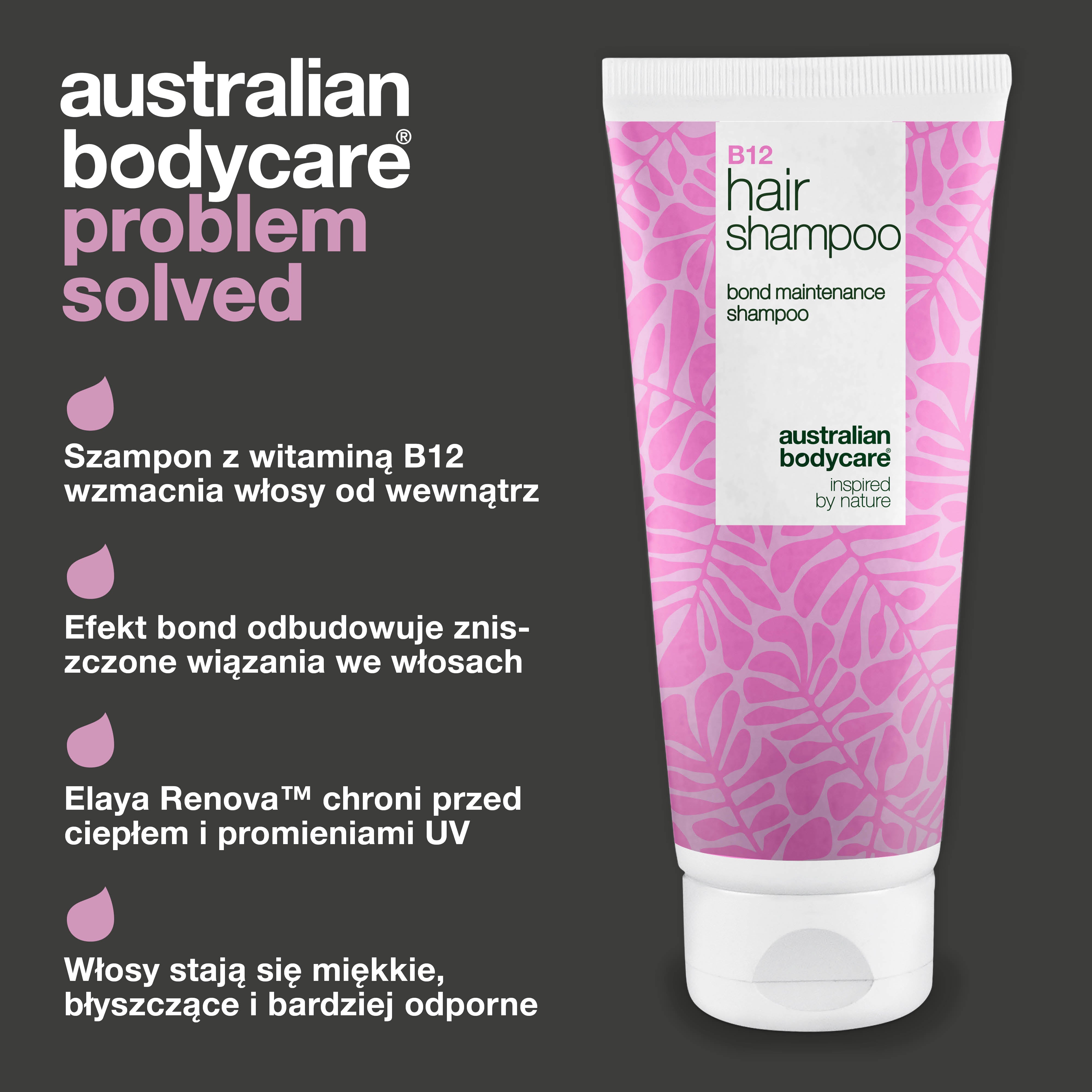 Szampon z witaminą B12 odbudowuje i wzmacnia zniszczone włosy dzięki efektowi bond, który regeneruje włókna.