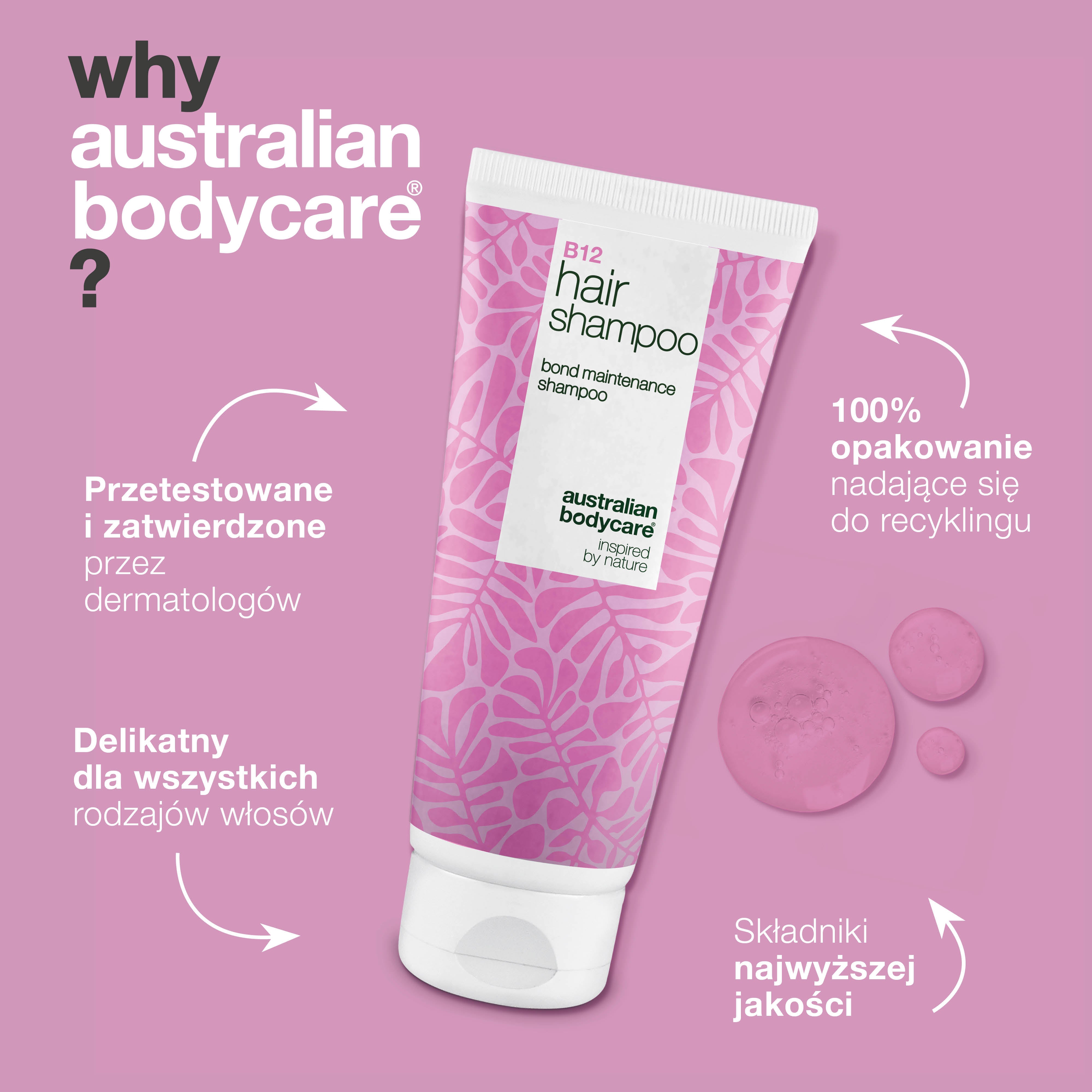 Szampon z witaminą B12 odbudowuje i wzmacnia zniszczone włosy dzięki efektowi bond, który regeneruje włókna.