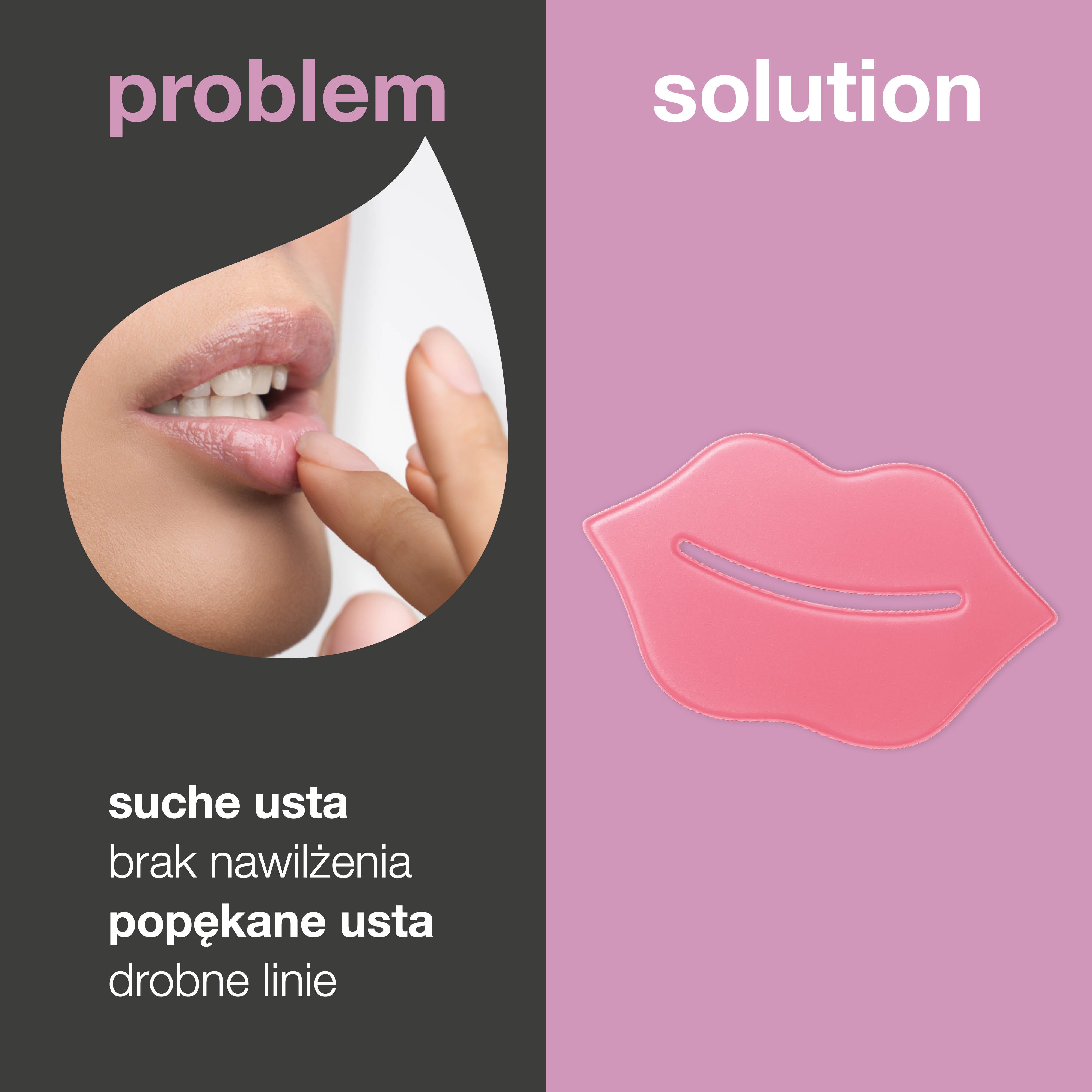 Maska do ust na suchość i utratę jędrności. Wygładza, odżywia i nawilża. Zawiera B12, Centella Asiatica i kwas hialuronowy.