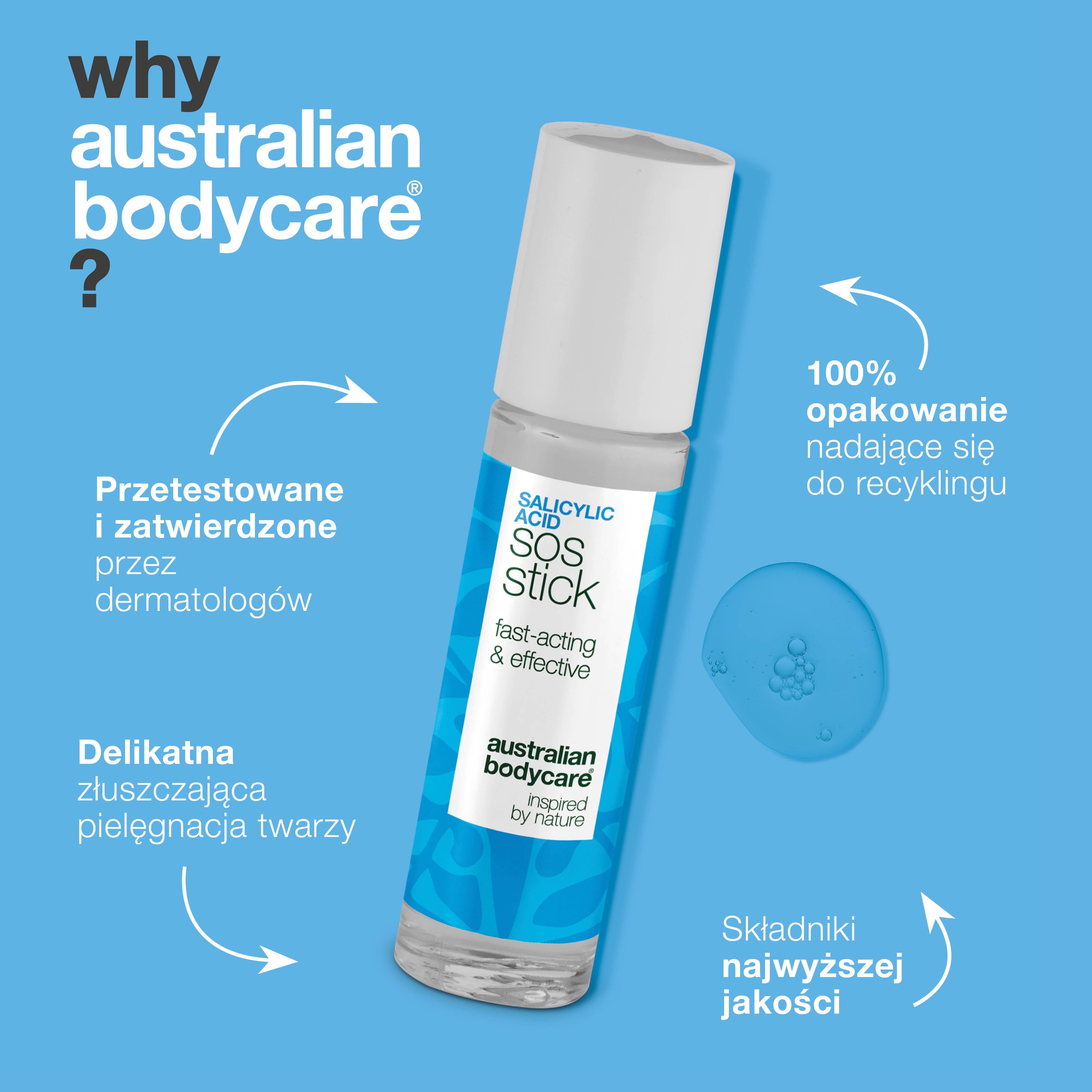Sztyft SOS z kwasem salicylowym – redukuje wypryski i zaczerwienienia, oczyszcza pory skóry