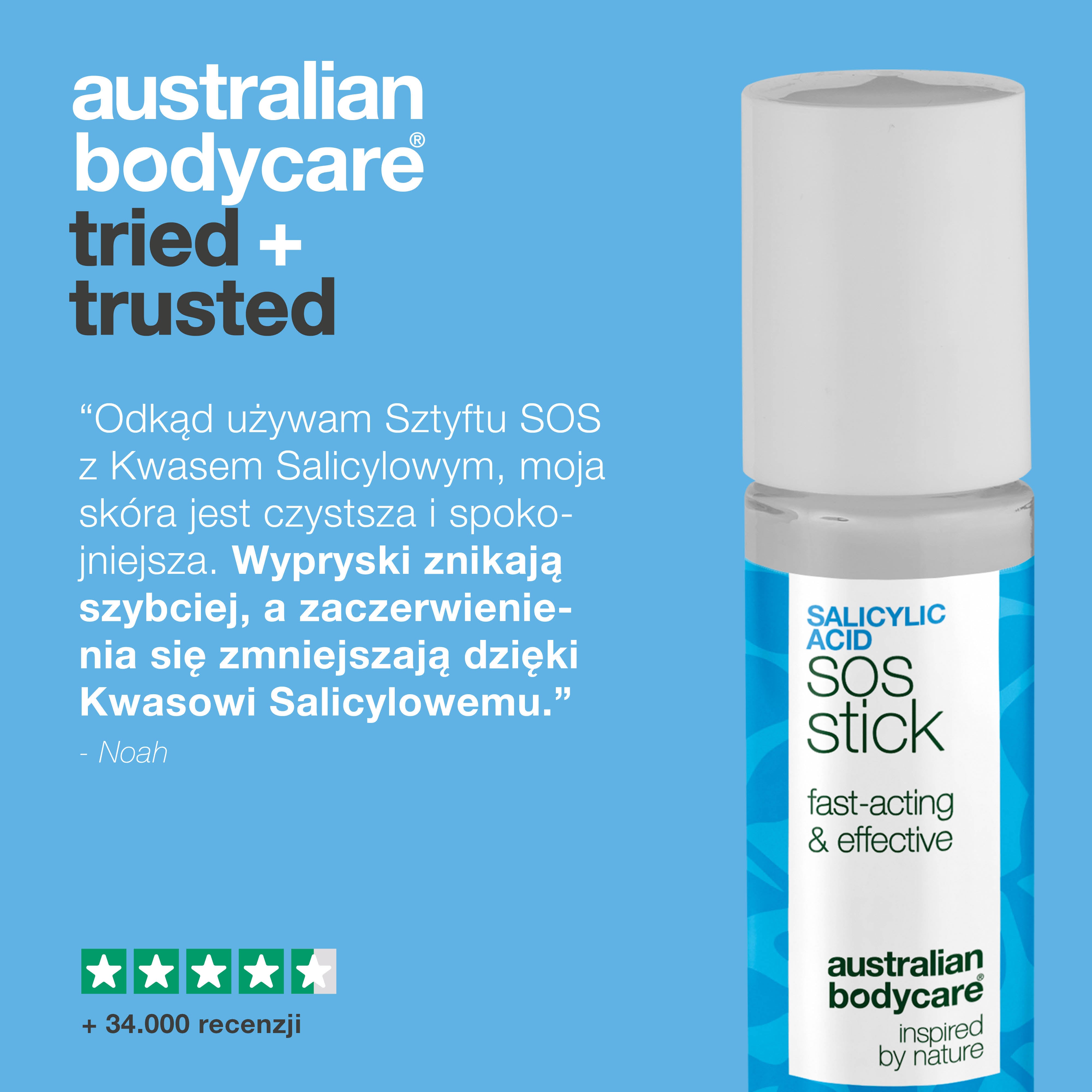 Sztyft SOS z kwasem salicylowym – redukuje wypryski i zaczerwienienia, oczyszcza pory skóry