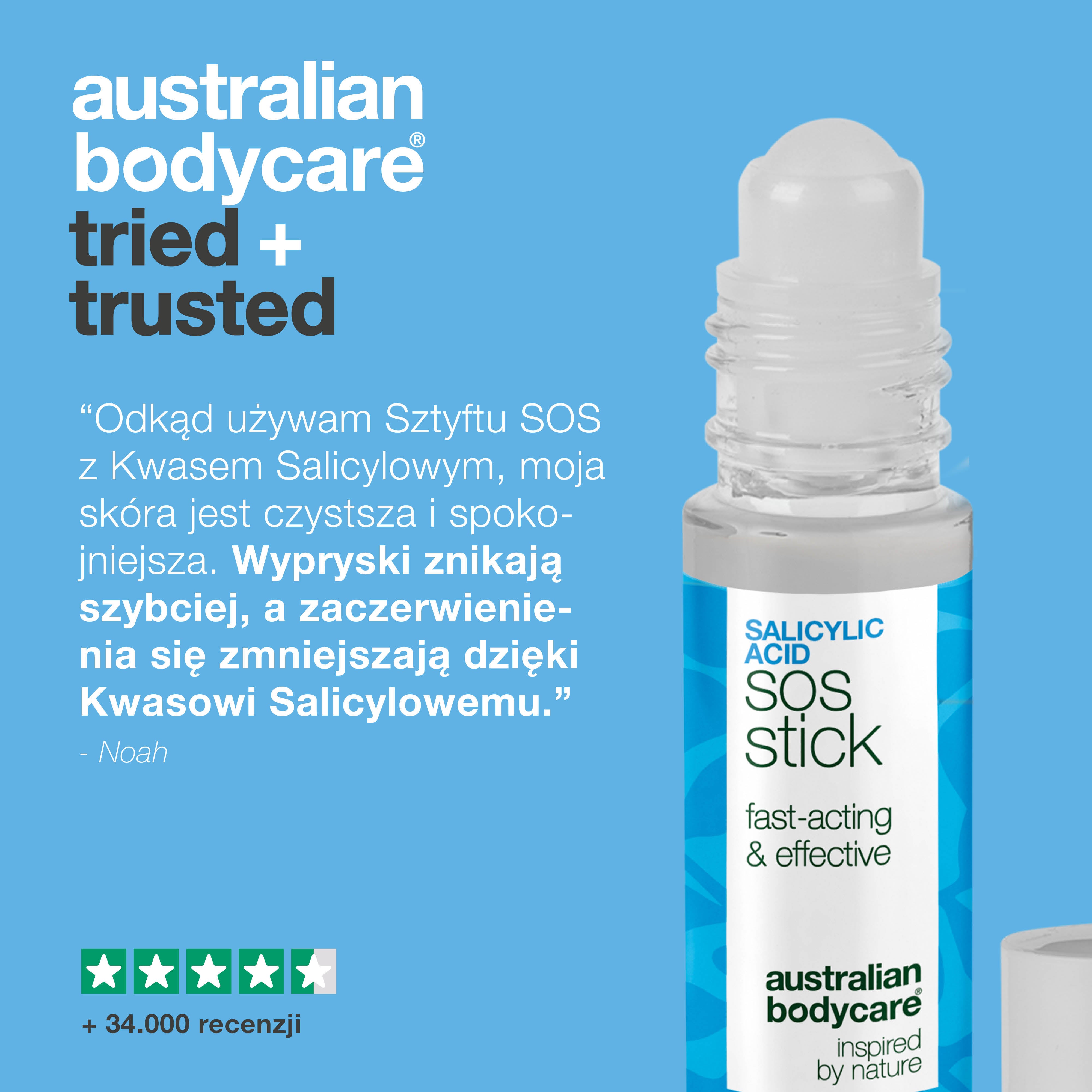 Sztyft SOS z kwasem salicylowym – redukuje wypryski i zaczerwienienia, oczyszcza pory skóry