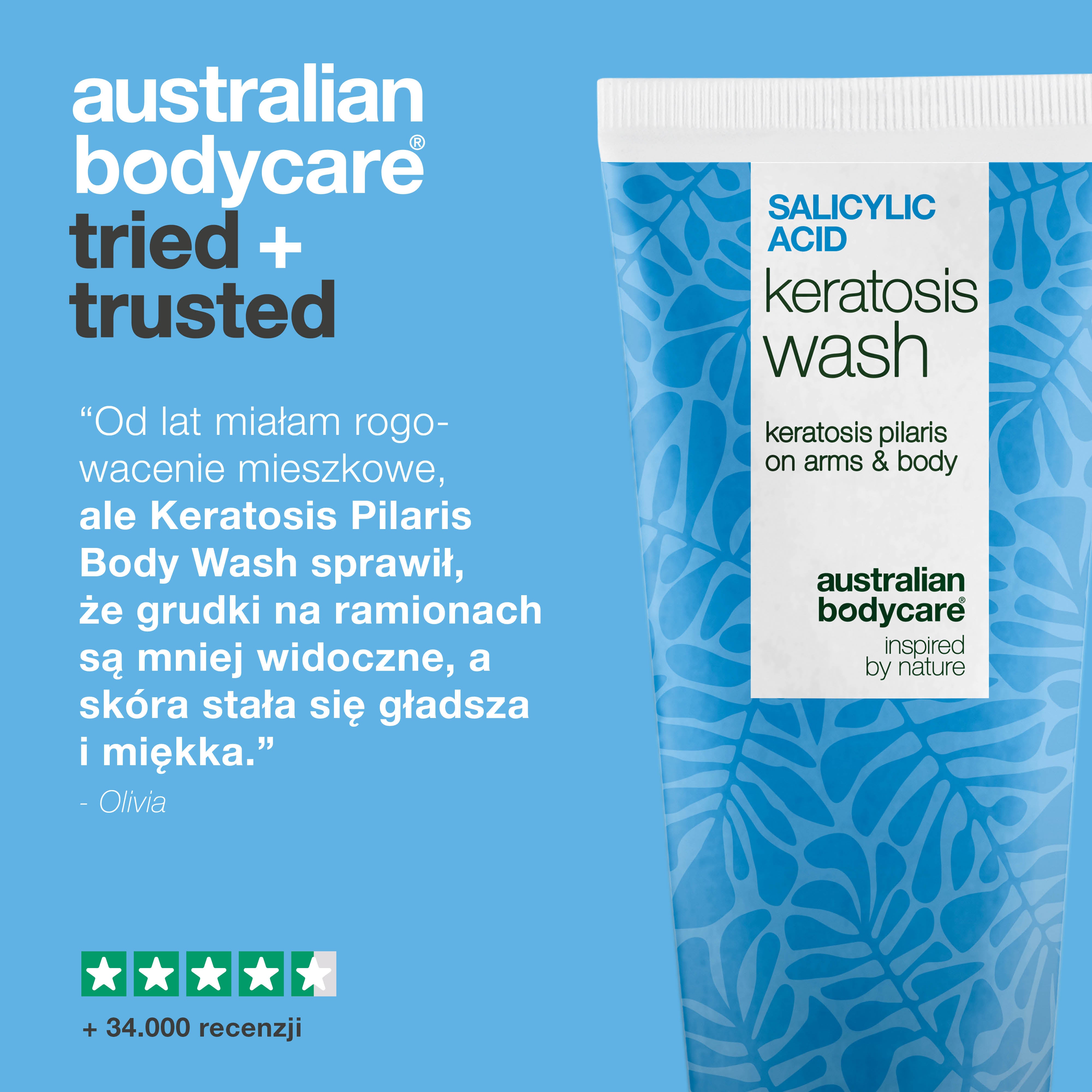 Keratosis Pilaris Body Wash na rogowacenie mieszkowe, zatkane pory i zaczerwienienia. Z kwasem salicylowym, niacynamidem, cynkiem PCA i witaminą E.