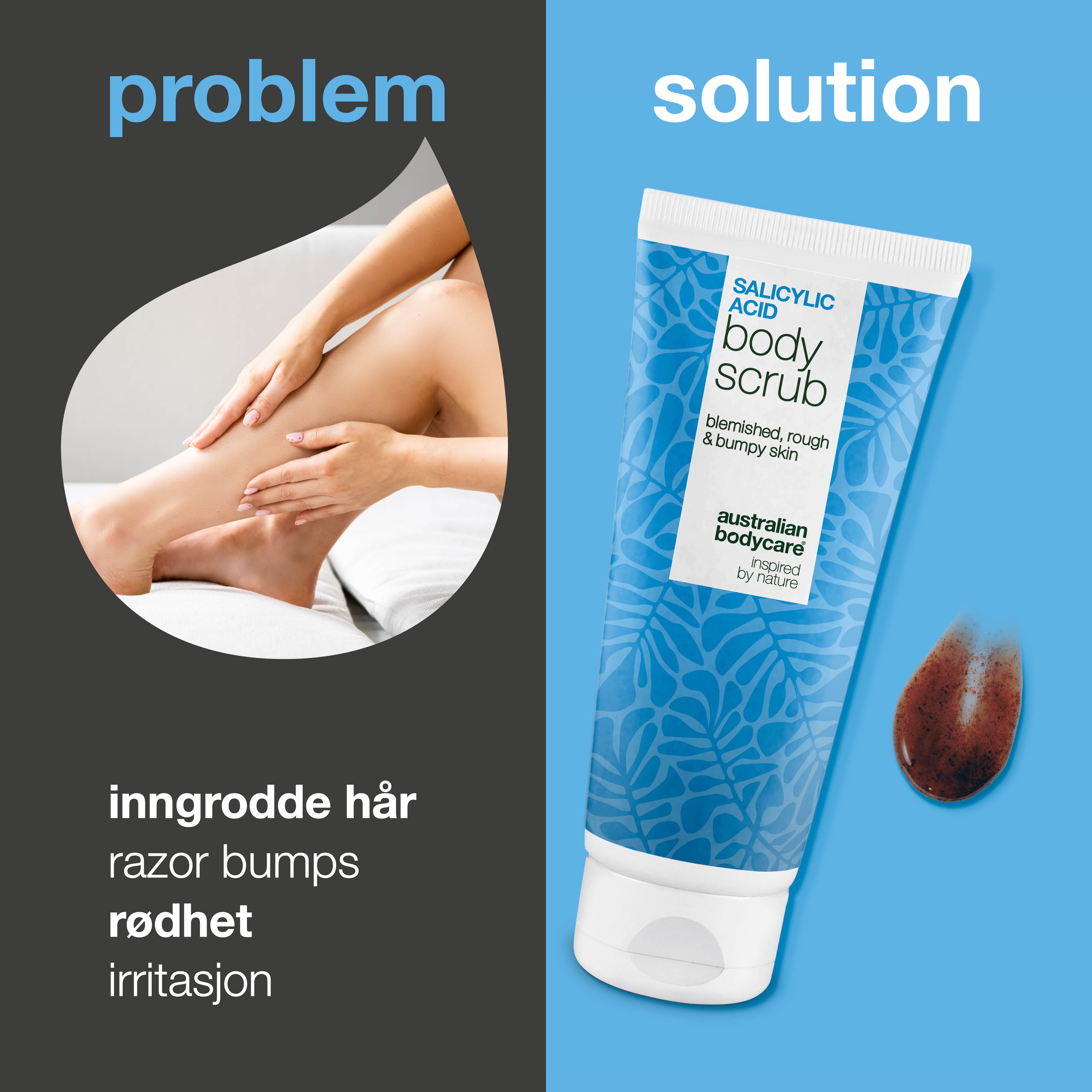 Shave Scrub wygładza i łagodzi skórę po goleniu. Skuteczny na wrastające włoski. Kluczowe składniki: Kwas salicylowy, Kwas glikolowy, Gliceryna, Alantoina.