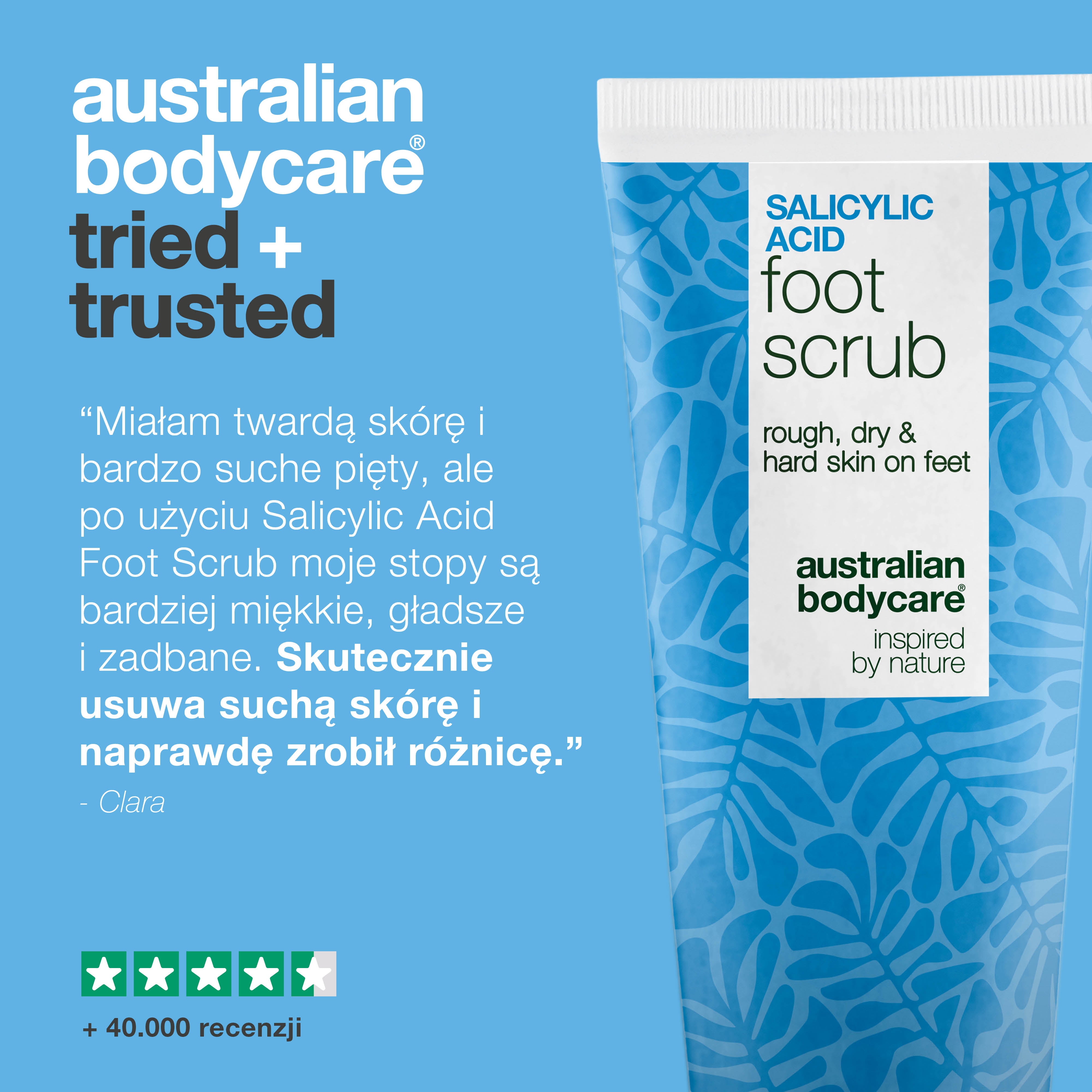 Peeling do stóp z kwasem salicylowym na suchą i szorstką skórę