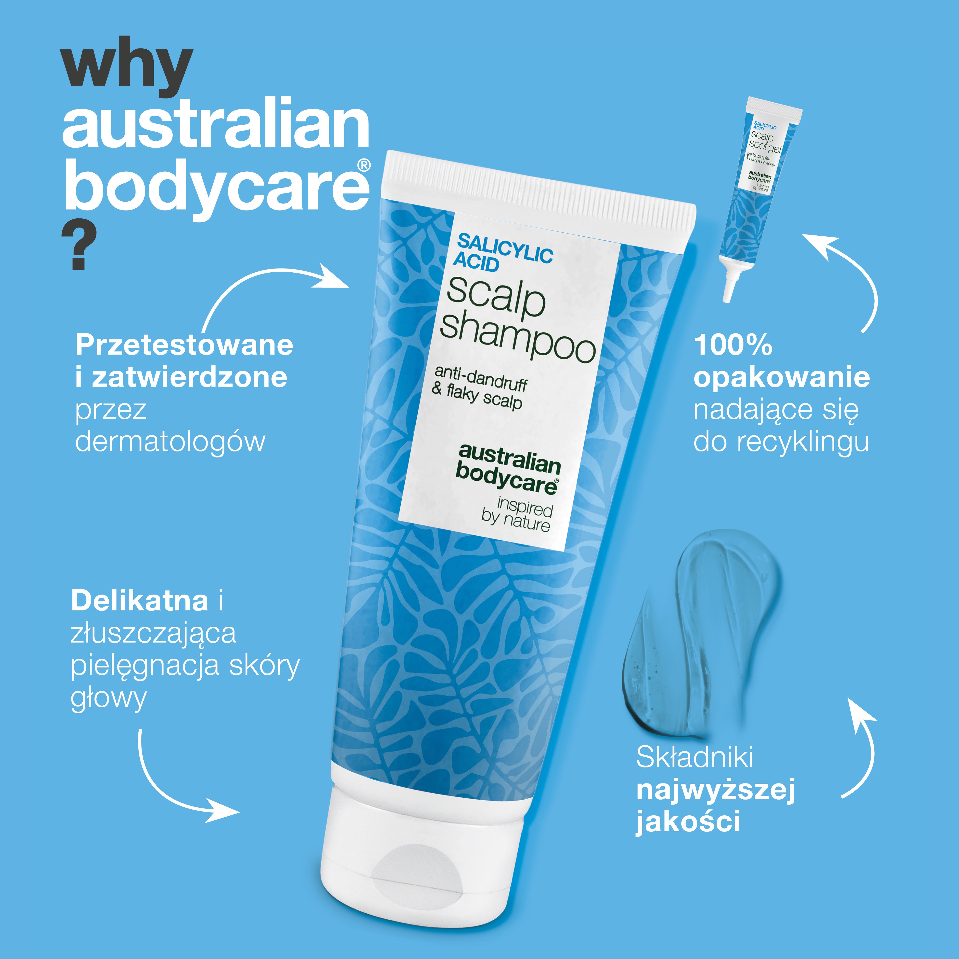 Dlaczego Australian Bodycare: przetestowane przez dermatologów, delikatna eksfoliacja i opakowania nadające się do recyklingu