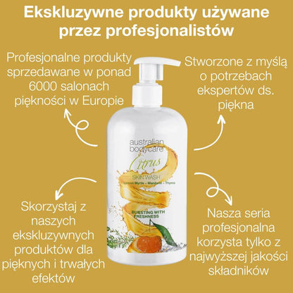Cytrusowy Płyn do mycia ciała - Profesjonalny płyn do mycia ciała z olejkiem z drzewa herbacianego i cytrusami do codziennego stosowania