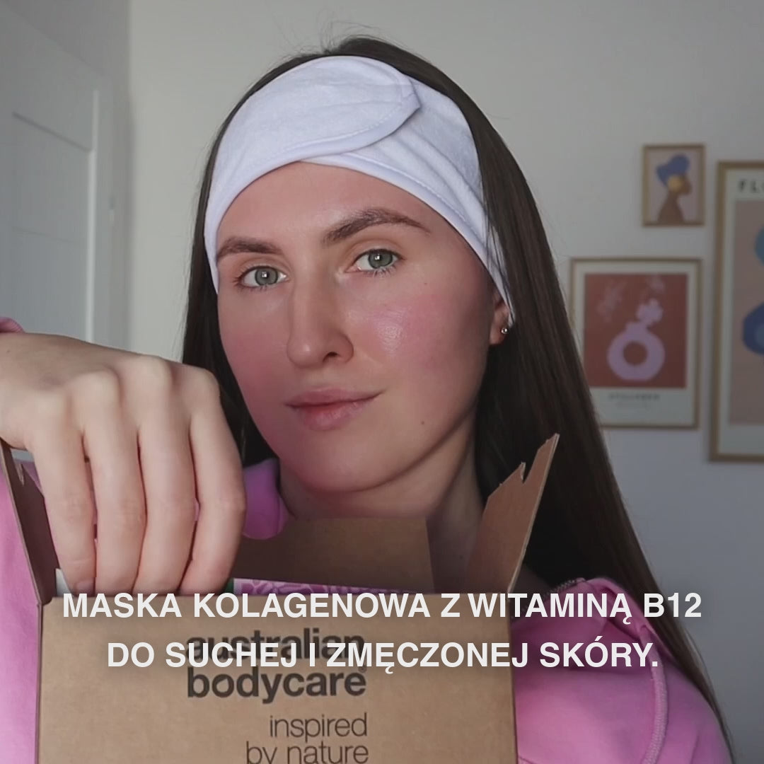 Maska B12 z kolagenem na suchą i zmęczoną skórę — Maska z B12 i kolagenem do suchej skóry. Nawilża i wygładza dzięki B12, niacynamidowi, peptydom, kolagenowi i kwasowi hialuronowemu.