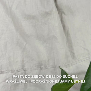 Pasta z witaminą B12 łagodzi podrażnienia i suchość. Wzmacnia zęby. Z B12, fluorem, cynkiem, cytryną i miętą.