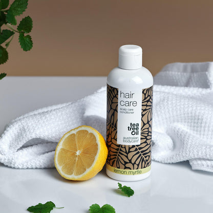 Zestaw do pielęgnacji skóry głowy z mirtem cytrynowym - 3x produkty z Tea Tree olejkiem i mirtem cytrynowym na łupież i suchą skórę głowy